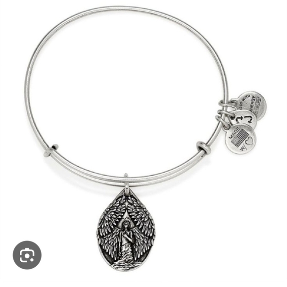 Alex and Ani Guardian of Peace Charm Bangle Rafaelian Silver Finish Bracelet - Picture 1 of 4